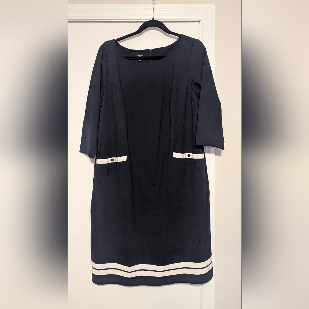 Sale! Navy blue and white dress Talbot's 14W
